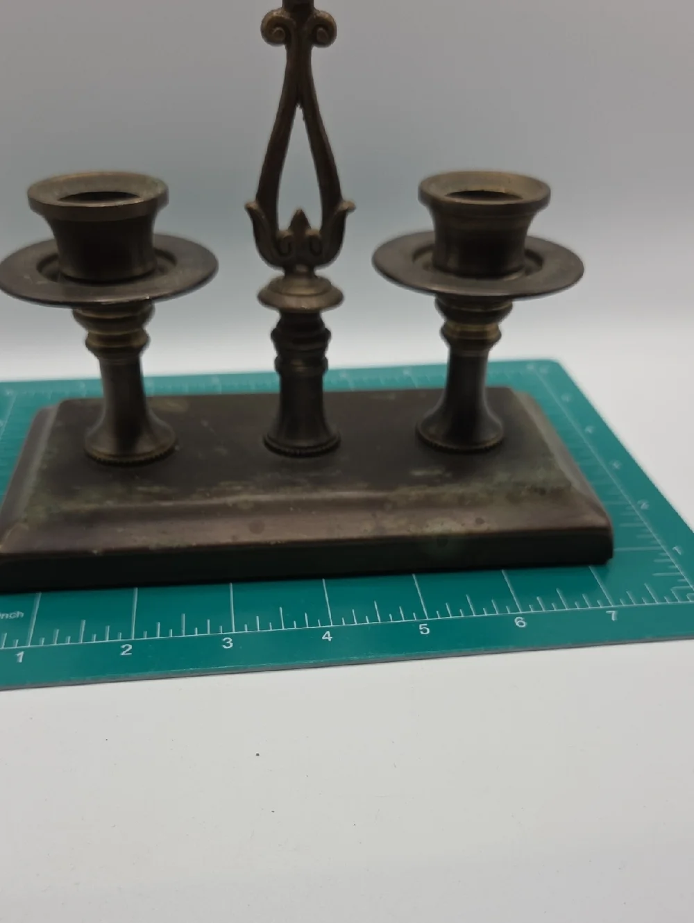 Brass Antique-Style Double Candle Holder Solid Brass. Vintage
